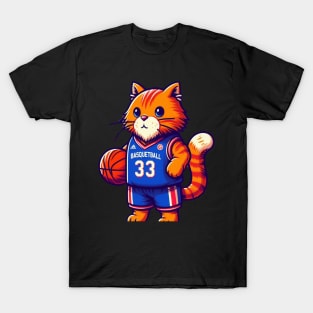 cat love basketball T-Shirt